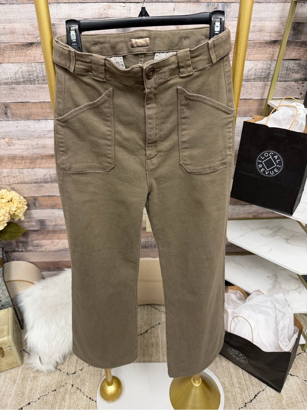 Brown Mother Brand Wide Leg Pants